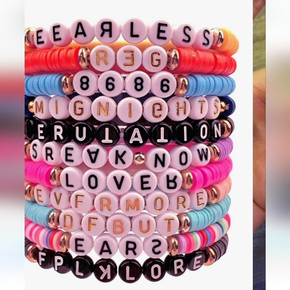 Friendship Bracelets for Eras Tour, Red 1989 Speak Now Folklore Lover Reputation - Picture 2 of 3